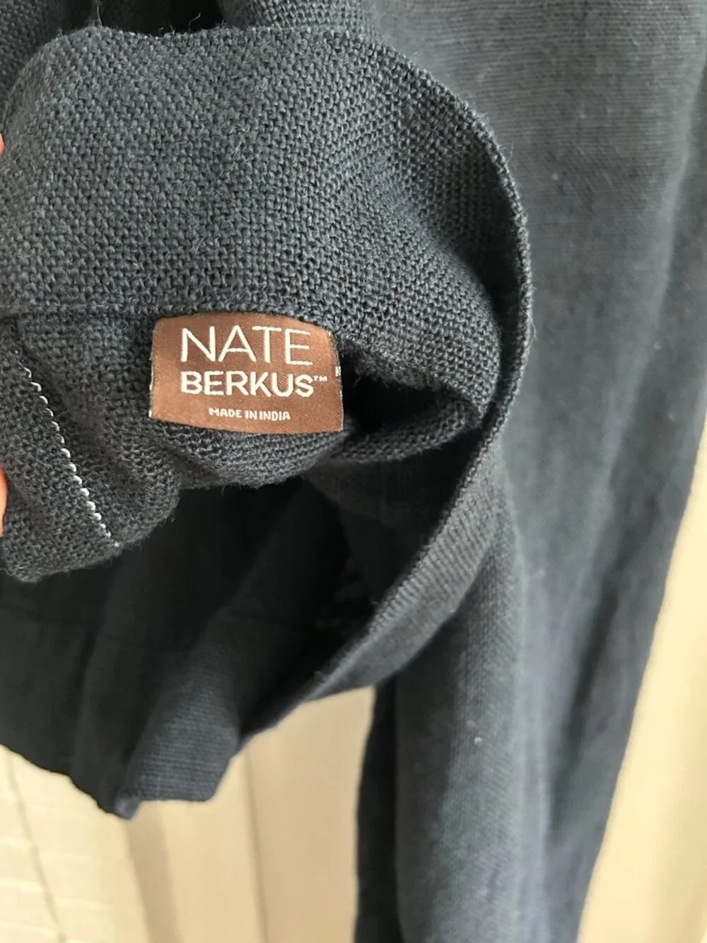 Nate Berkus Blue Navy Jute Curtains  Set (2)
